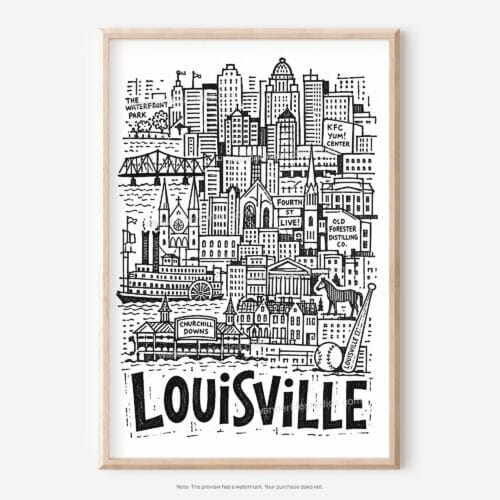 01 - Louisville City Art - Pencil Style Art - Digital Download - Main.jpg