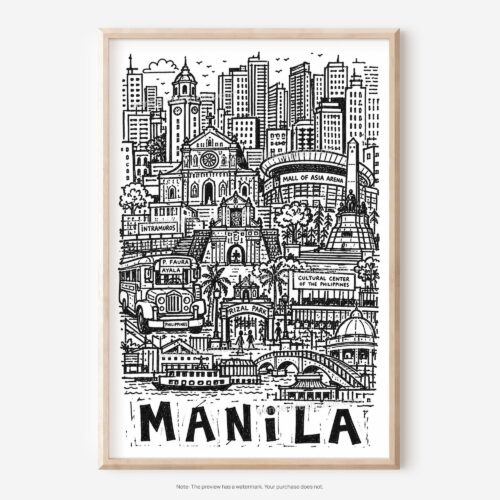 01 - Manila City Art - Pencil Style Art - Digital Download - Main.jpg