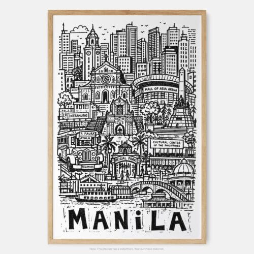 01 - Manila City Art - Pencil Style Art Print - Main - Vertical.jpg