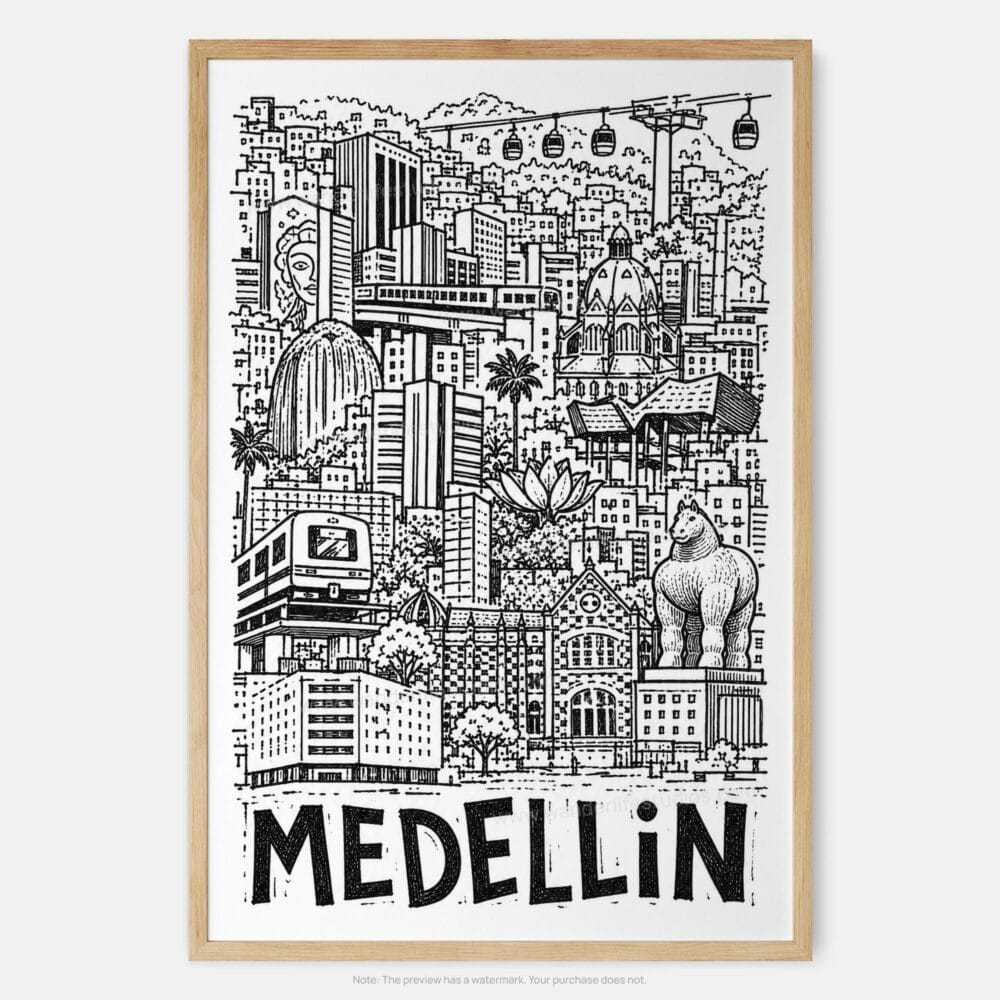 01 - Medellin City Art - Pencil Style Art Print - Main - Vertical.jpg 01 - Medellin City Art - Pencil Style Art Print - Main - Vertical.jpg