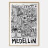 01 - Medellin City Art - Pencil Style Art Print - Main - Vertical.jpg