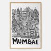 01 - Mumbai City Art - Pencil Style Art Print - Main - Vertical.jpg