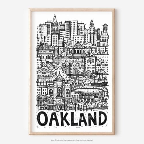 01 - Oakland City Art - Pencil Style Art - Digital Download - Main.jpg