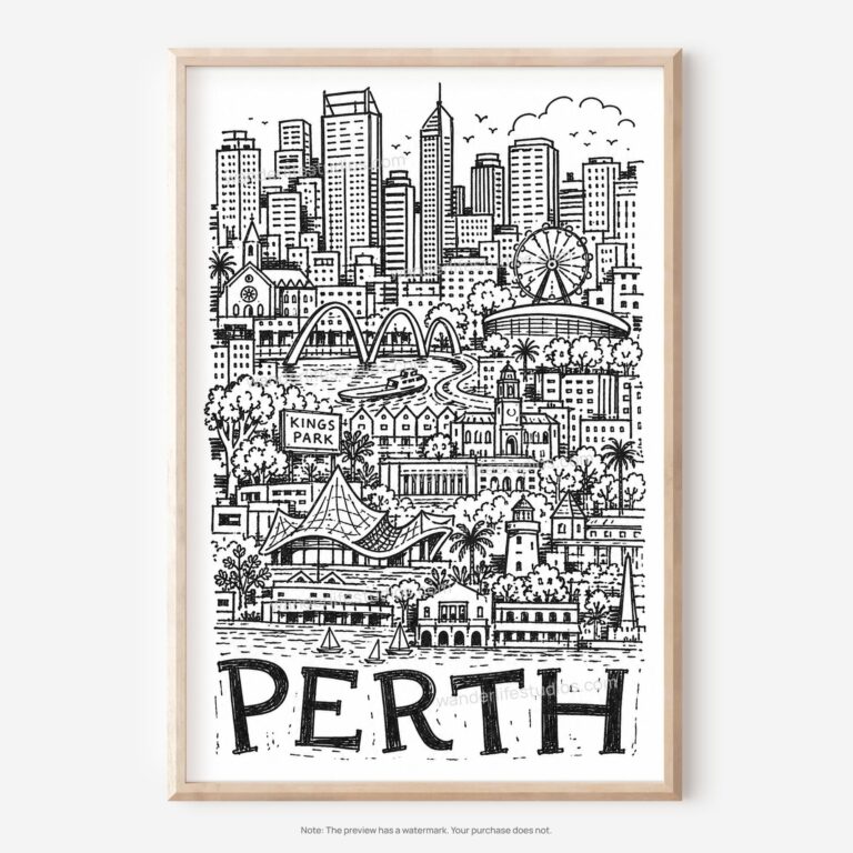 01 - Perth City Art - Pencil Style Art - Digital Download - Main.jpg