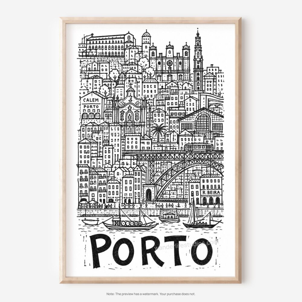 01 - Porto City Art - Pencil Style Art - Digital Download - Main.jpg 01 - Porto City Art - Pencil Style Art - Digital Download - Main.jpg