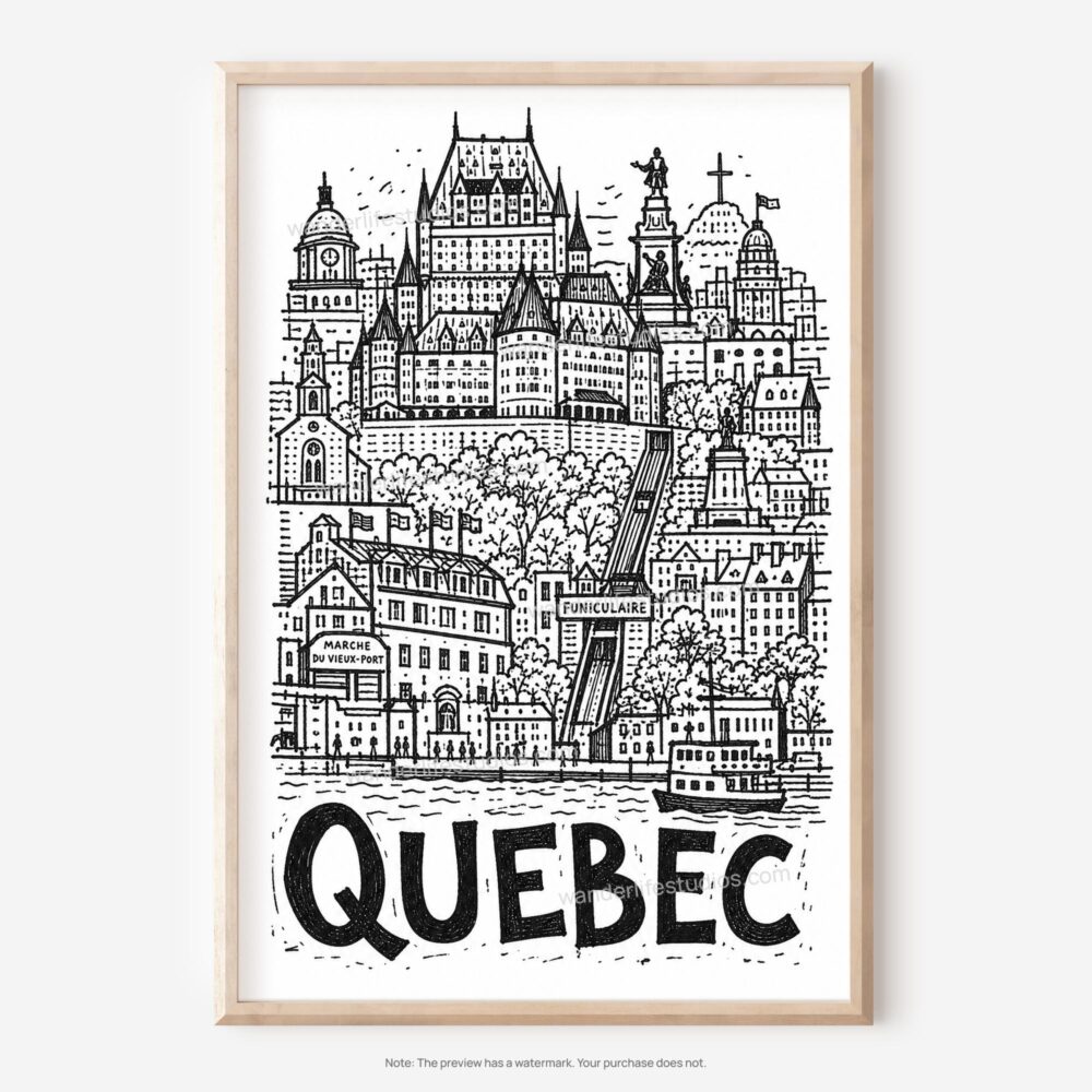 01 - Quebec City Art - Pencil Style Art - Digital Download - Main.jpg 01 - Quebec City Art - Pencil Style Art - Digital Download - Main.jpg