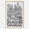 01 - Shanghai City Art - Pencil Style Art Print - Main - Vertical.jpg