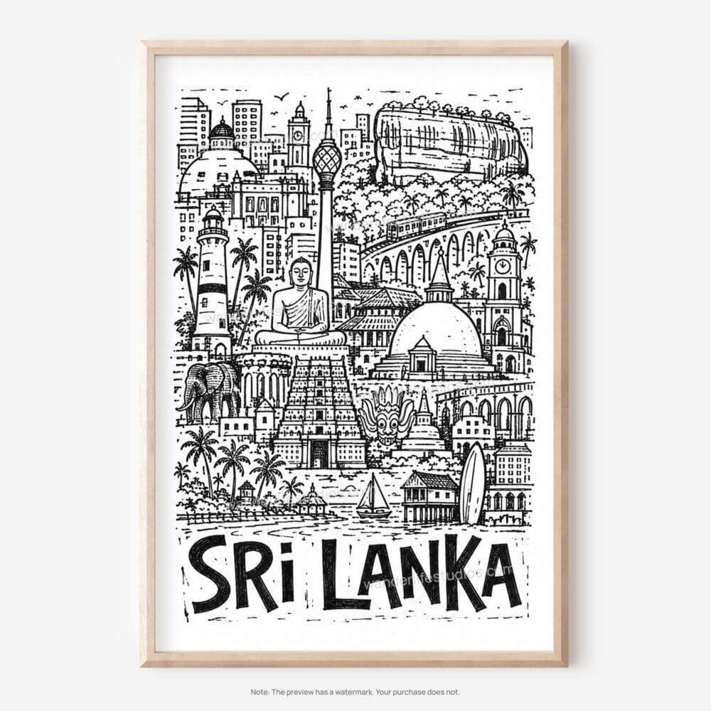 01 - Sri Lanka Travel Art - Pencil Style Art - Digital Download - Main.jpg 01 - Sri Lanka Travel Art - Pencil Style Art - Digital Download - Main.jpg