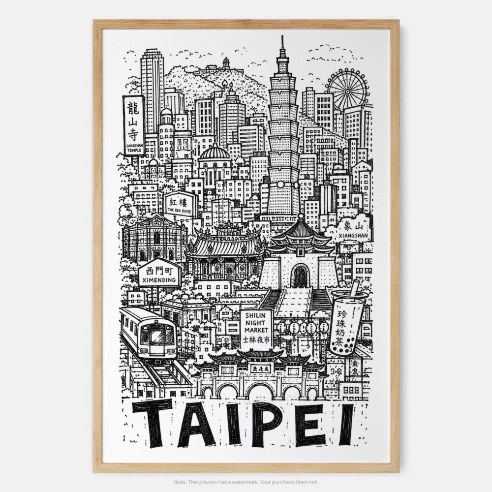 01 - Taipei City Art - Pencil Style Art Print - Main - Vertical.jpg 01 - Taipei City Art - Pencil Style Art Print - Main - Vertical.jpg