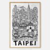 01 - Taipei City Art - Pencil Style Art Print - Main - Vertical.jpg