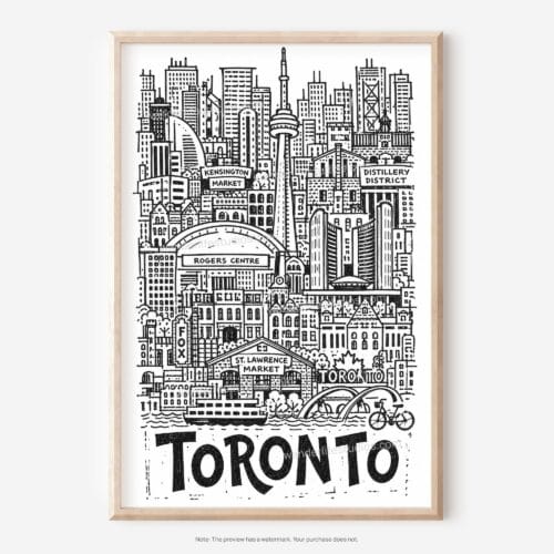 01 - Toronto City Art - Pencil Style Art - Digital Download - Main.jpg