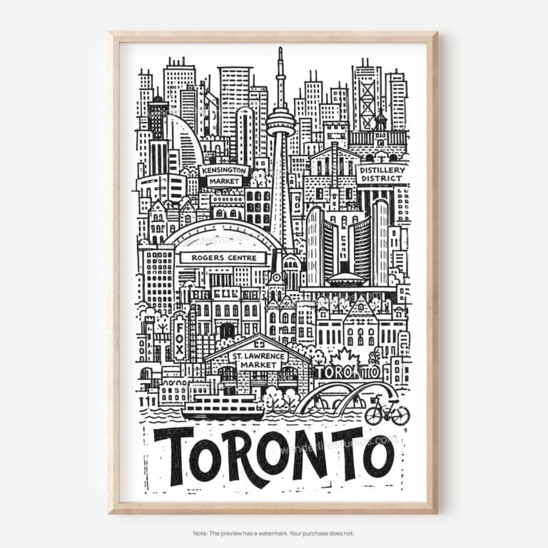 01 - Toronto City Art - Pencil Style Art - Digital Download - Main.jpg