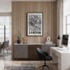 02 - Black Framed London City Art - Pencil Style Canvas Print - Home Office - Vertical.jpg