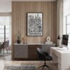 02 - Black Framed Shanghai City Art - Pencil Style Canvas Print - Home Office - Vertical.jpg