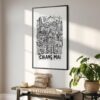 02 - Chiang Mai City Art - Pencil Style Art - Digital Download - Hallway.jpg