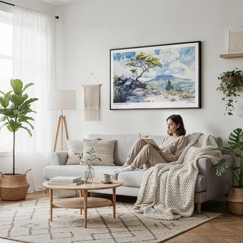 02 - Framed Hawaii Volcanoes National Park Watercolor - Horizontal-36x24 Canvas Print - Scandi Living Room.jpg 02 - Framed Hawaii Volcanoes National Park Watercolor - Horizontal-36x24 Canvas Print - Scandi Living Room.jpg