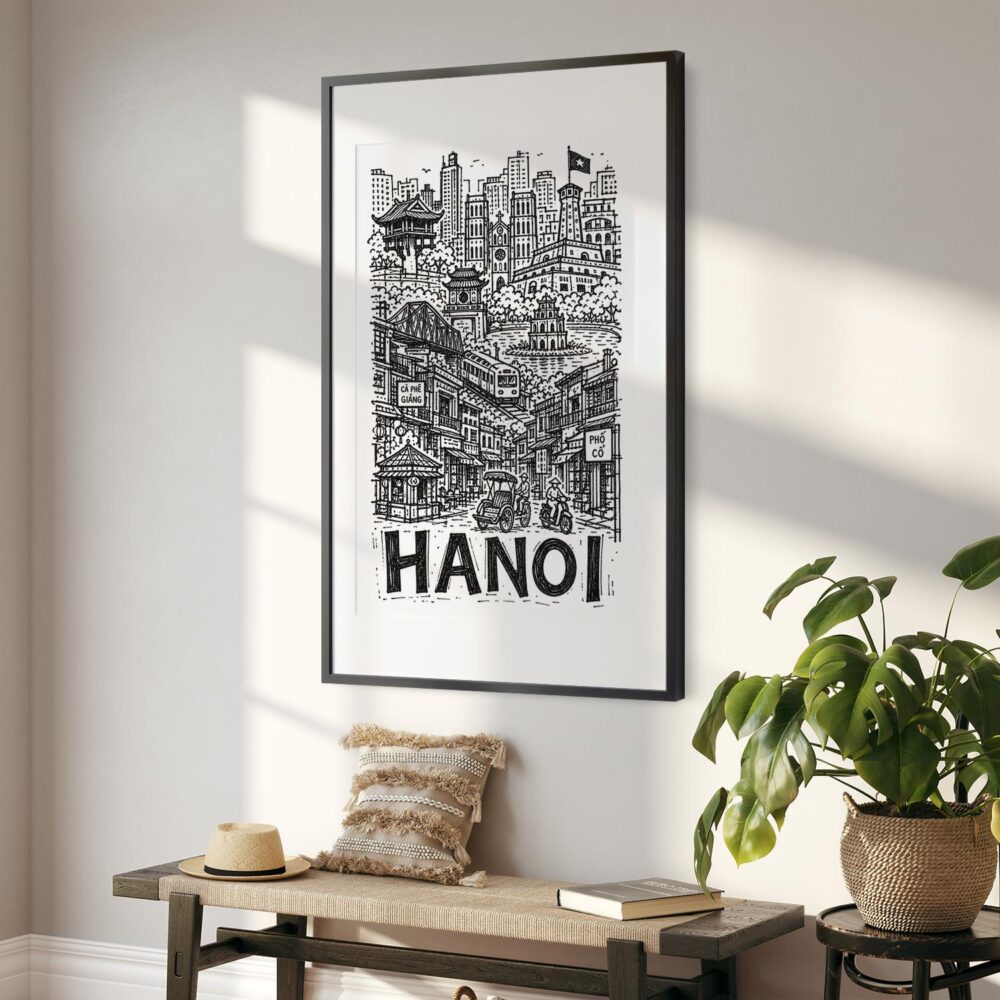 02 - Hanoi City Art - Pencil Style Art - Digital Download - Hallway.jpg 02 - Hanoi City Art - Pencil Style Art - Digital Download - Hallway.jpg