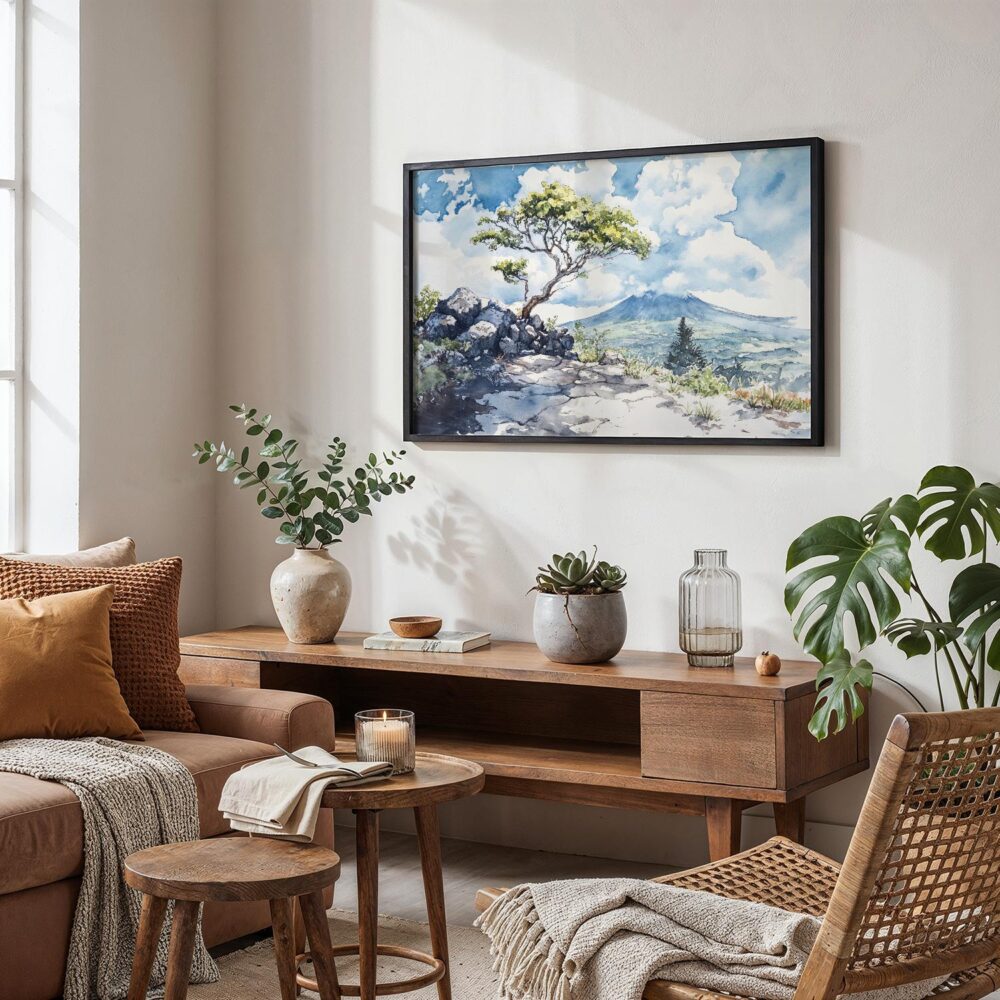 02 - Hawaii Volcanoes National Park Watercolor - Horizontal Art - Digital Download - Boho Living Room.jpg 02 - Hawaii Volcanoes National Park Watercolor - Horizontal Art - Digital Download - Boho Living Room.jpg