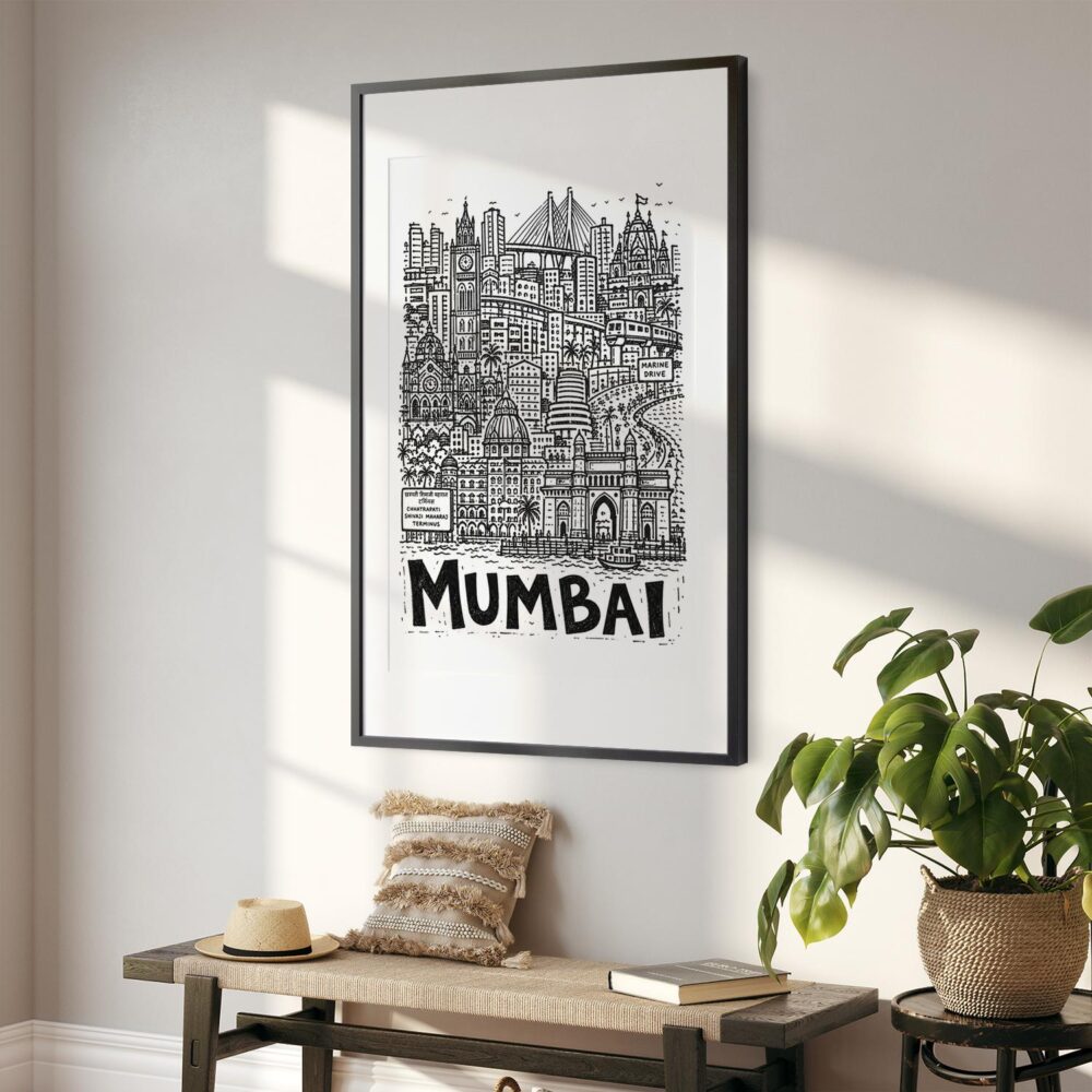 02 - Mumbai City Art - Pencil Style Art - Digital Download - Hallway.jpg 02 - Mumbai City Art - Pencil Style Art - Digital Download - Hallway.jpg