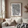 02 - Oslo City Art - Pencil Style Art Print with Vintage Wood Frame - Vertical.jpg
