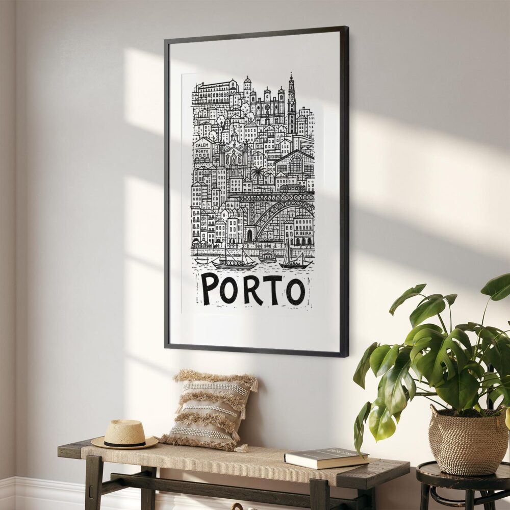 02 - Porto City Art - Pencil Style Art - Digital Download - Hallway.jpg 02 - Porto City Art - Pencil Style Art - Digital Download - Hallway.jpg