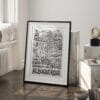 03 - Albuquerque City Art - Pencil Style Art - Digital Download - Frame Standing on floor.jpg