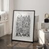 03 - Atlanta City Art - Pencil Style Art - Digital Download - Frame Standing on floor.jpg