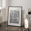 03 - Brisbane City Art - Pencil Style2 Art - Digital Download - Frame Standing on floor.jpg