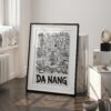 03 - Da Nang City Art - Pencil Style Art - Digital Download - Frame Standing on floor.jpg