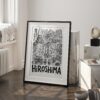 03 - Hiroshima City Art - Pencil Style Art - Digital Download - Frame Standing on floor.jpg