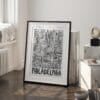 03 - Philadelphia City Art - Pencil Style Art - Digital Download - Frame Standing on floor.jpg