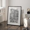 03 - Porto City Art - Pencil Style Art - Digital Download - Frame Standing on floor.jpg