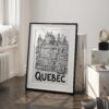03 - Quebec City Art - Pencil Style Art - Digital Download - Frame Standing on floor.jpg