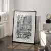 03 - Saigon City Art - Pencil Style Art - Digital Download - Frame Standing on floor.jpg