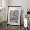 03 - Seoul City Art - Pencil Style Art - Digital Download - Frame Standing on floor.jpg