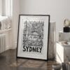03 - Sydney City Art - Pencil Style Art - Digital Download - Frame Standing on floor.jpg