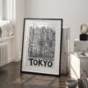 03 - Tokyo City Art - Pencil Style Art - Digital Download - Frame Standing on floor.jpg
