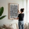 03 - Woman Hanging Framed Manila City Art - Pencil Style Art Print - Vertical.jpg