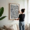 03 - Woman Hanging Framed Oslo City Art - Pencil Style Art Print - Vertical.jpg