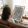 03 - Woman Holding Framed Kuala Lumpur City Art - Pencil Style Art Print - Vertical.jpg