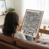 03 - Woman Holding Framed Rome City Art - Pencil Style Art Print - Vertical.jpg