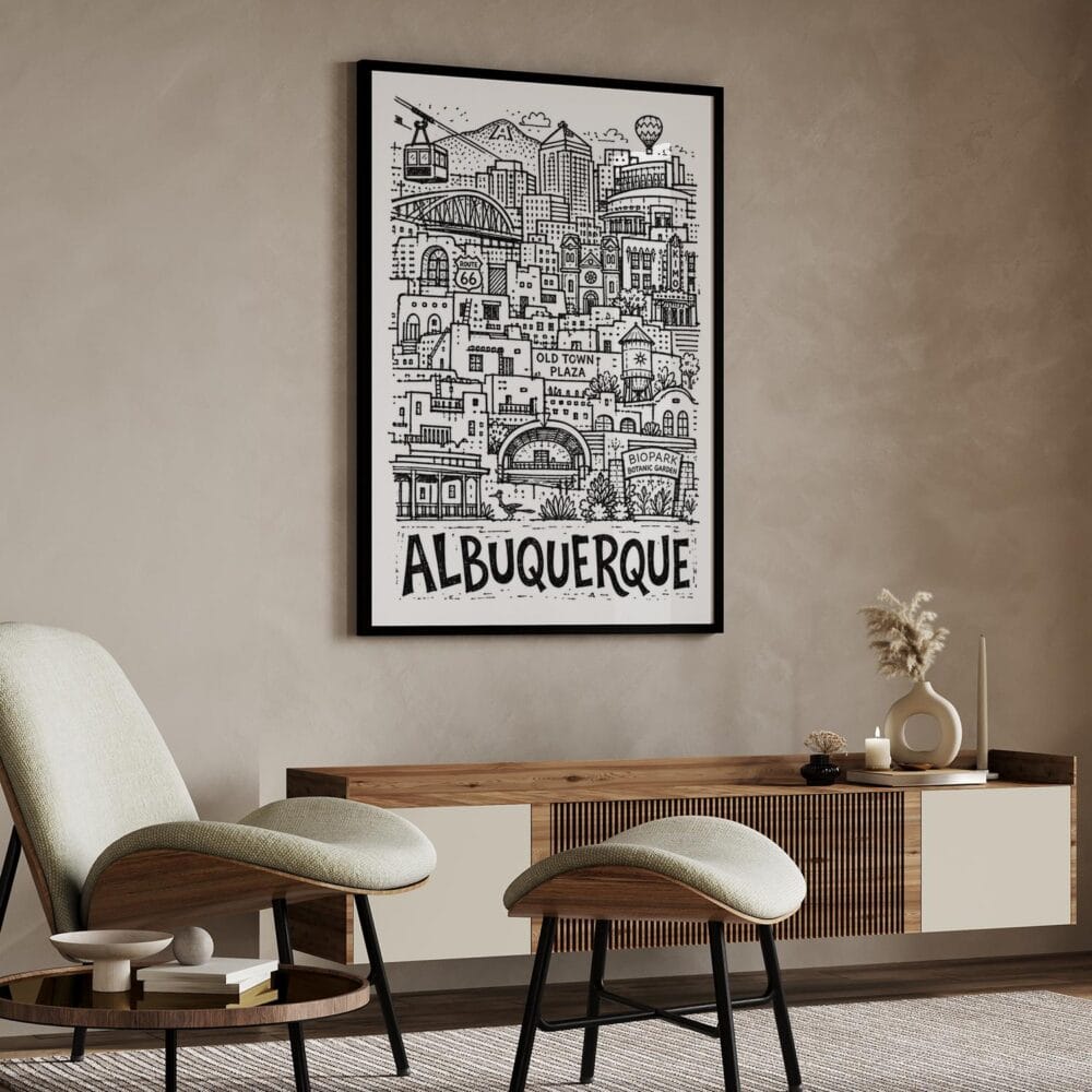 04 - Albuquerque City Art - Pencil Style Art - Digital Download - Japandi.jpg 04 - Albuquerque City Art - Pencil Style Art - Digital Download - Japandi.jpg