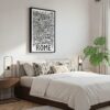 04 - Black Framed Rome City Art - Pencil Style Canvas Print - Bedroom - Vertical.jpg