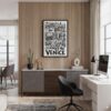 04 - Black Framed Venice City Art - Pencil Style Canvas Print - Home Office - Vertical.jpg