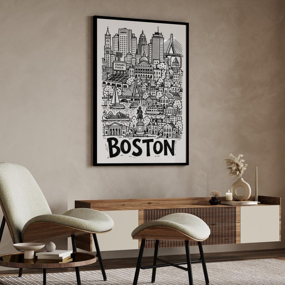 04 - Boston City Art - Pencil Style Art - Digital Download - Japandi.jpg 04 - Boston City Art - Pencil Style Art - Digital Download - Japandi.jpg