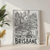 04 - Brisbane City Art - Pencil Style2 Canvas Print with White Floater Frame - Standing on Floor - Vertical.jpg