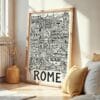 04 - Frame Rome City Art - Pencil Style art print leaning against wall on floor - Vertical.jpg