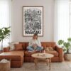 05 - Framed Nagasaki City Art - Pencil Style Canvas Print - Woman Knitting - Vertical.jpg