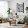 05 - Framed Verona City Art - Pencil Style Canvas Print - Woman reading on couch - Vertical.jpg
