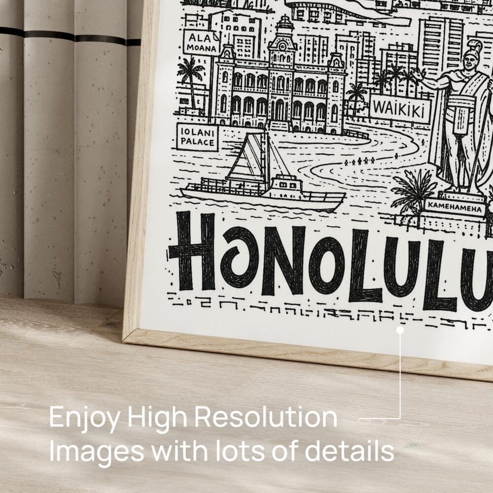 05 - Honolulu City Art - Pencil Style Art - Digital Download - Detail Zoom.jpg 05 - Honolulu City Art - Pencil Style Art - Digital Download - Detail Zoom.jpg